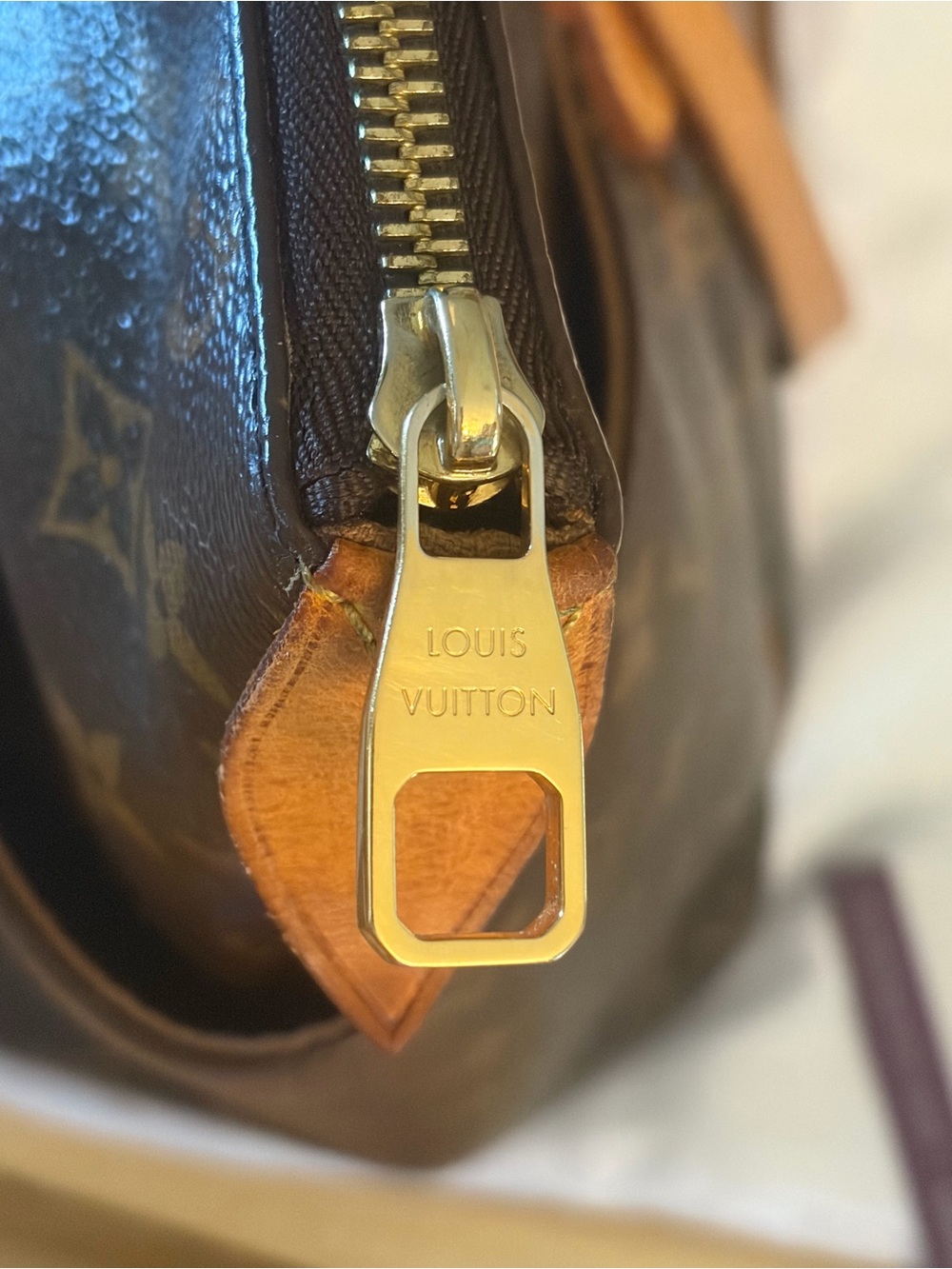 Louis Vuitton Monogram Canvas Brown Tote with Tan Leather Straps - Picture 7 of 10